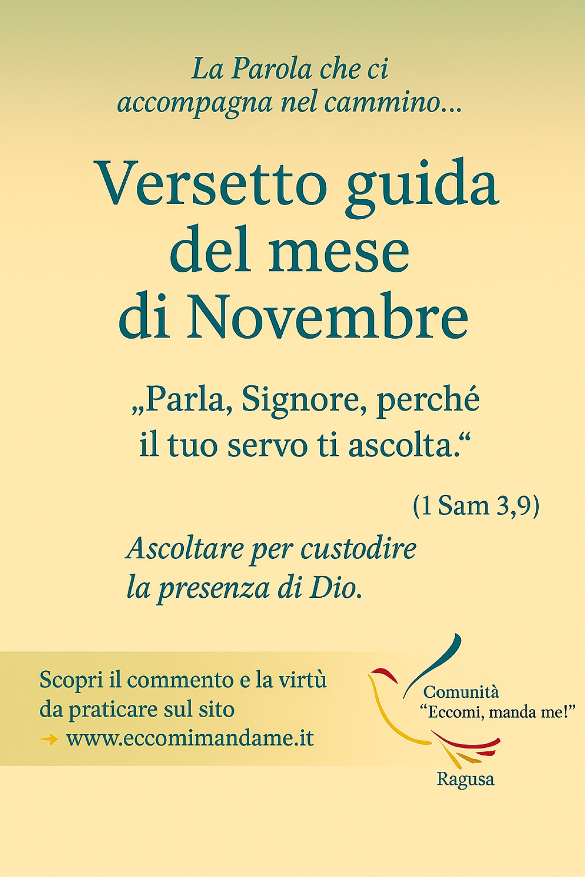 Versetto guida del mese di Novembre 2025